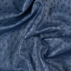 Blue iridescent ostrich leather