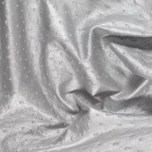 Grey metallic ostrich leather